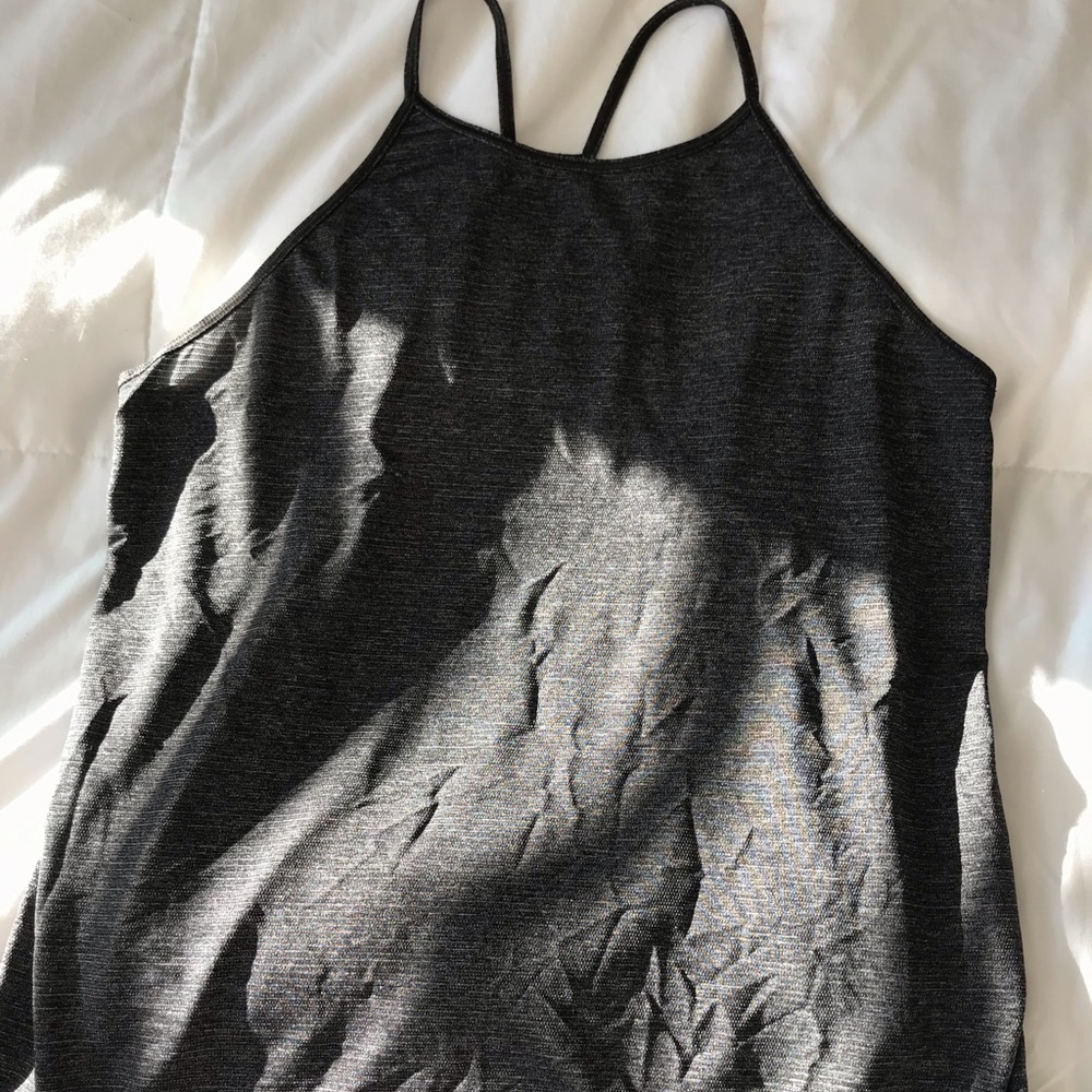 Lululemon High Neck Heather Gray Tank